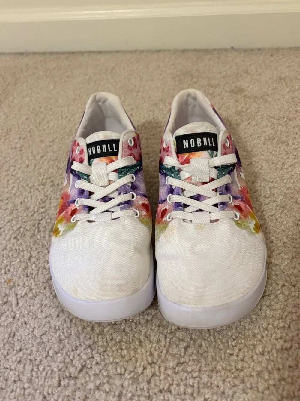 NOBULL White Trainers with Floral Pattern